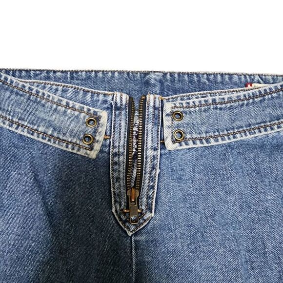 Levis Vintage Y2K RARE HTF Red Tab Sz 7 Groovy Zipper Flare Jeans - Picture 5 of 15